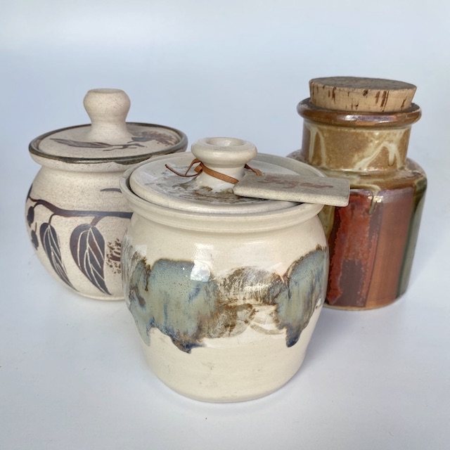 CANNISTER, Stoneware or Pottery Assorted Small - Medium